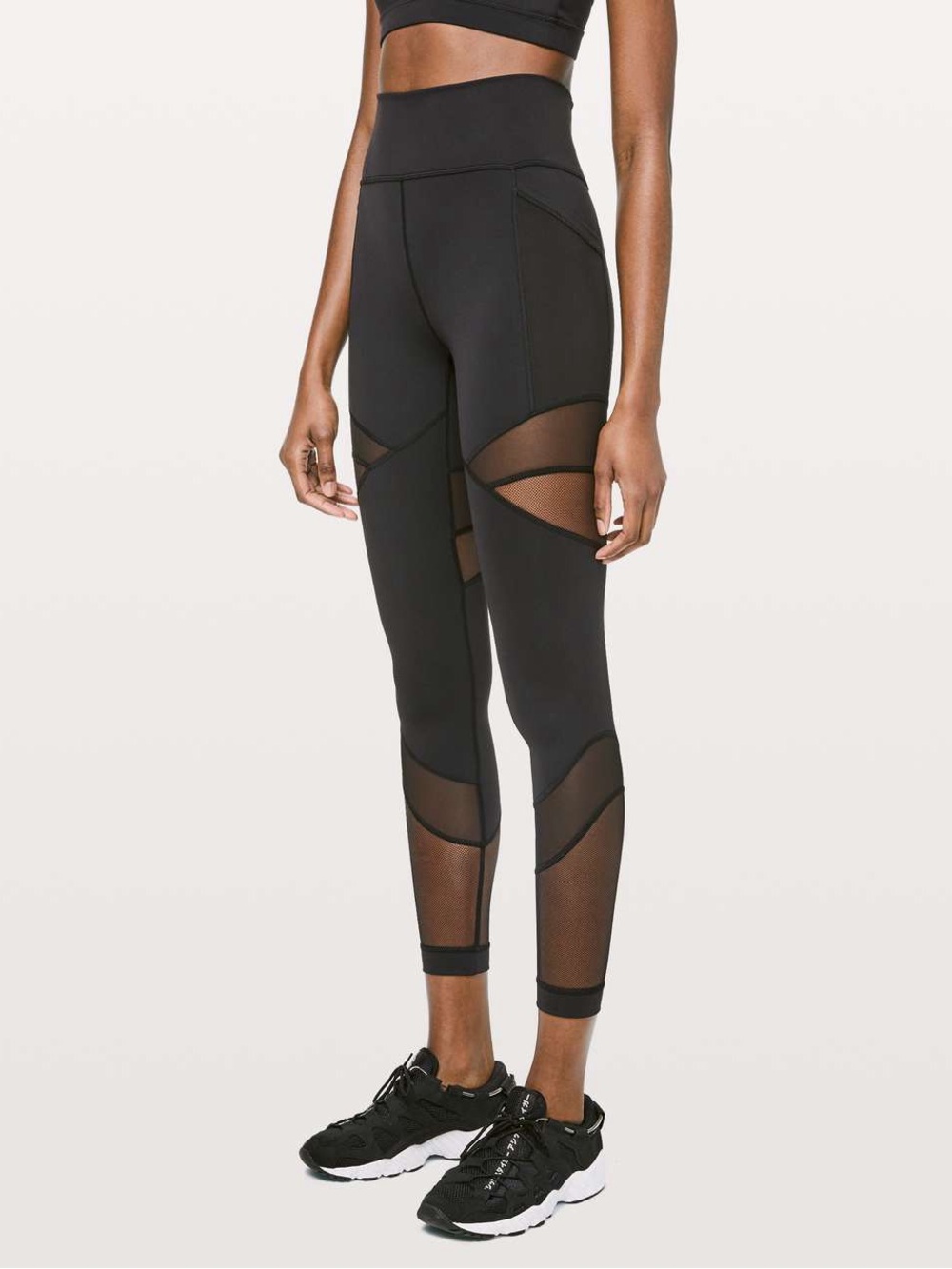 lululemon athletica Black High-Waist Mesh Panel Leggings